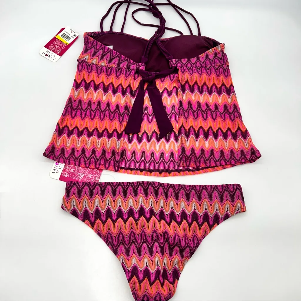 Hula Honey Zigzag Bikini in Pink and Purple - Image 3