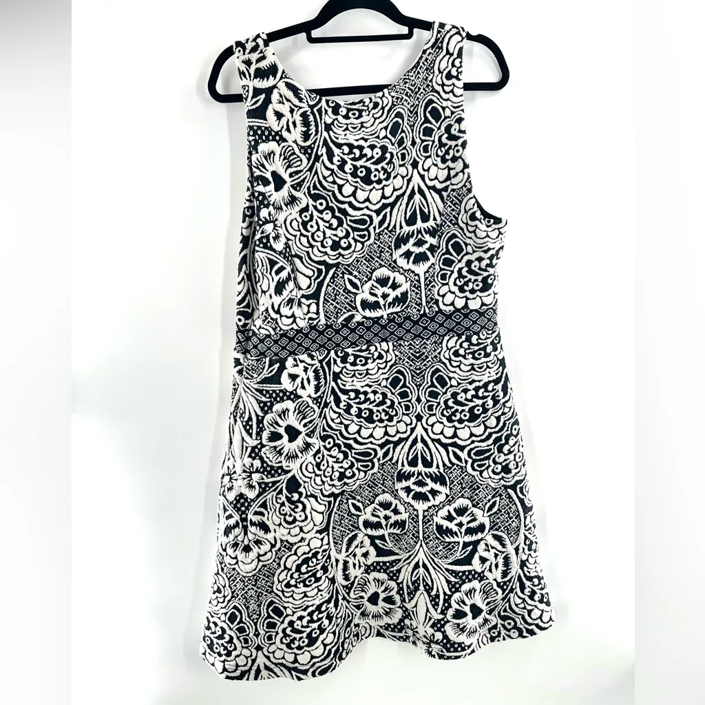 Ett:twa by Anthropologie Valery Structured Fit & Flare Black & White Knit Dress - Image 6