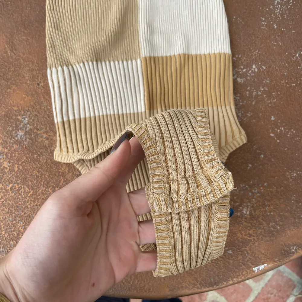 Free people beige color block bodysuit - Image 6