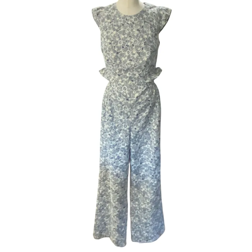 Anthropologie Helena Jumpsuit Adelyn Rae Navy Cream Floral NEW Size XS - Image 4