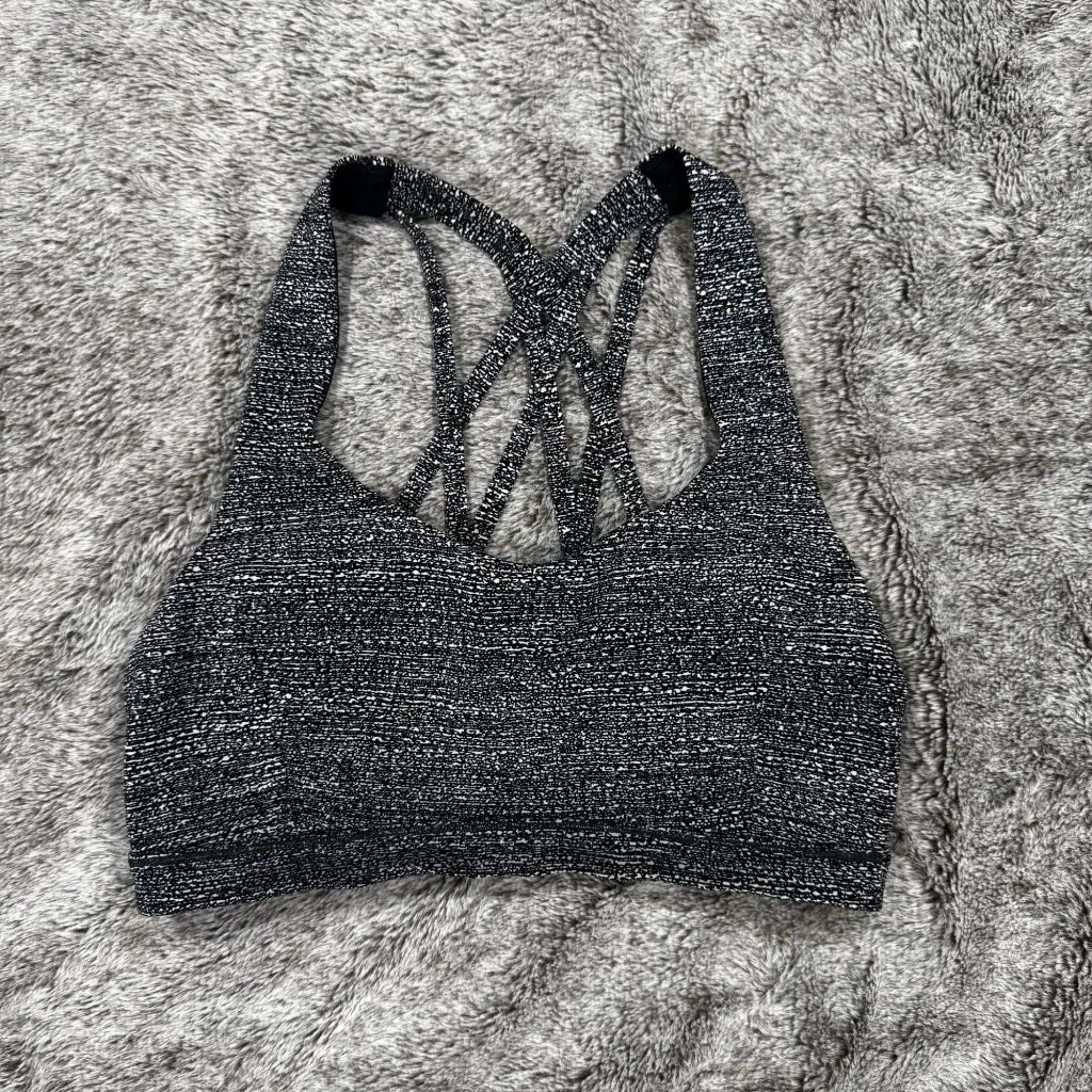 Lululemon Free To Be Serene Bra Sz 6 In Salt Alpine White Black - Image 2