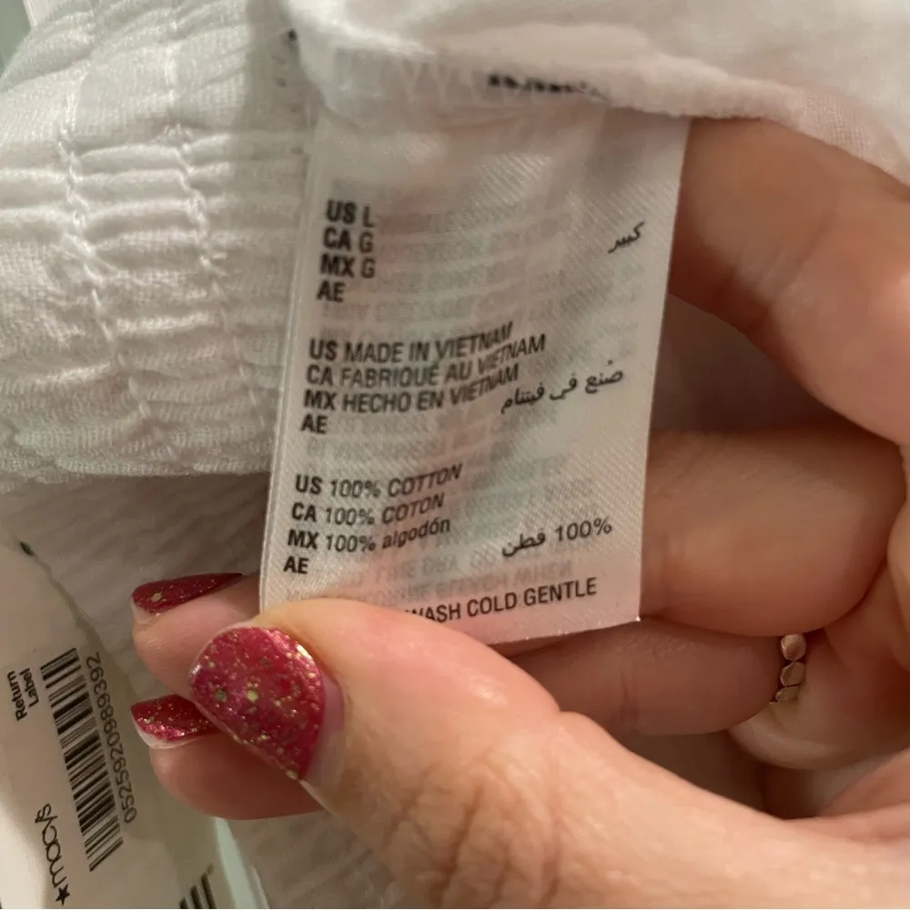 Bar III White Gauze Wide-Leg Pants Women’s Size Large New with Tags - Image 9