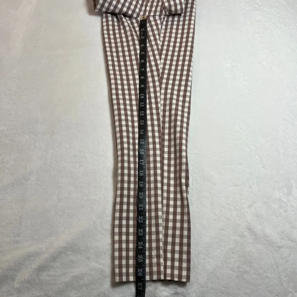 a new day Mid Rise Gingham Print Skinny Ankle Pants Size 8 Preppy Casual Neutral - Image 12