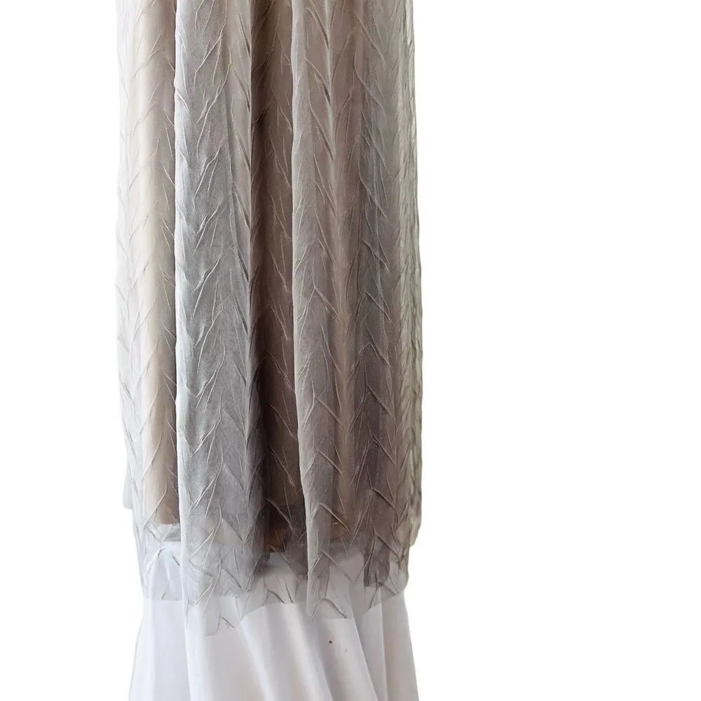 NIC + ZOE NWT MAXI ZIG ZAG TULLE SKIRT SIZE SMALL TAUPE - Image 5