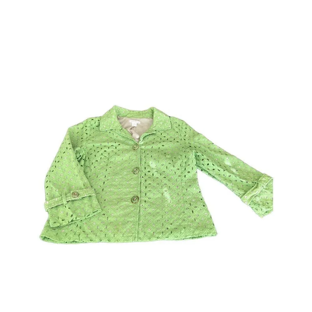 VINTAGE Charter Club GREEN CROPPED JACKET SIZE M - Image 2