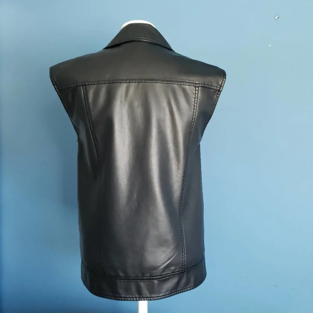 Urban Outfitters Silence + Noise Vegan Leather Zip Up Moto Vest - Image 2