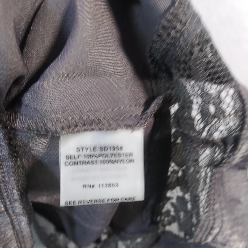 Sugar + Lips Charcoal Gray Slip Dress Sleeveless Size L - Image 5