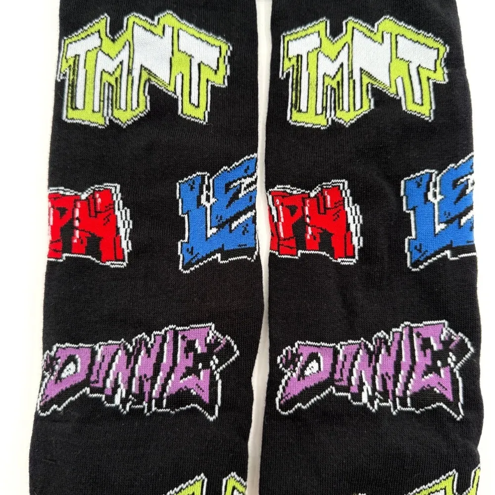 Odd Sox Teenage Mutant Ninja Turtles Crew Socks Mens Womens TMNT Nickelodeon Black - Image 4
