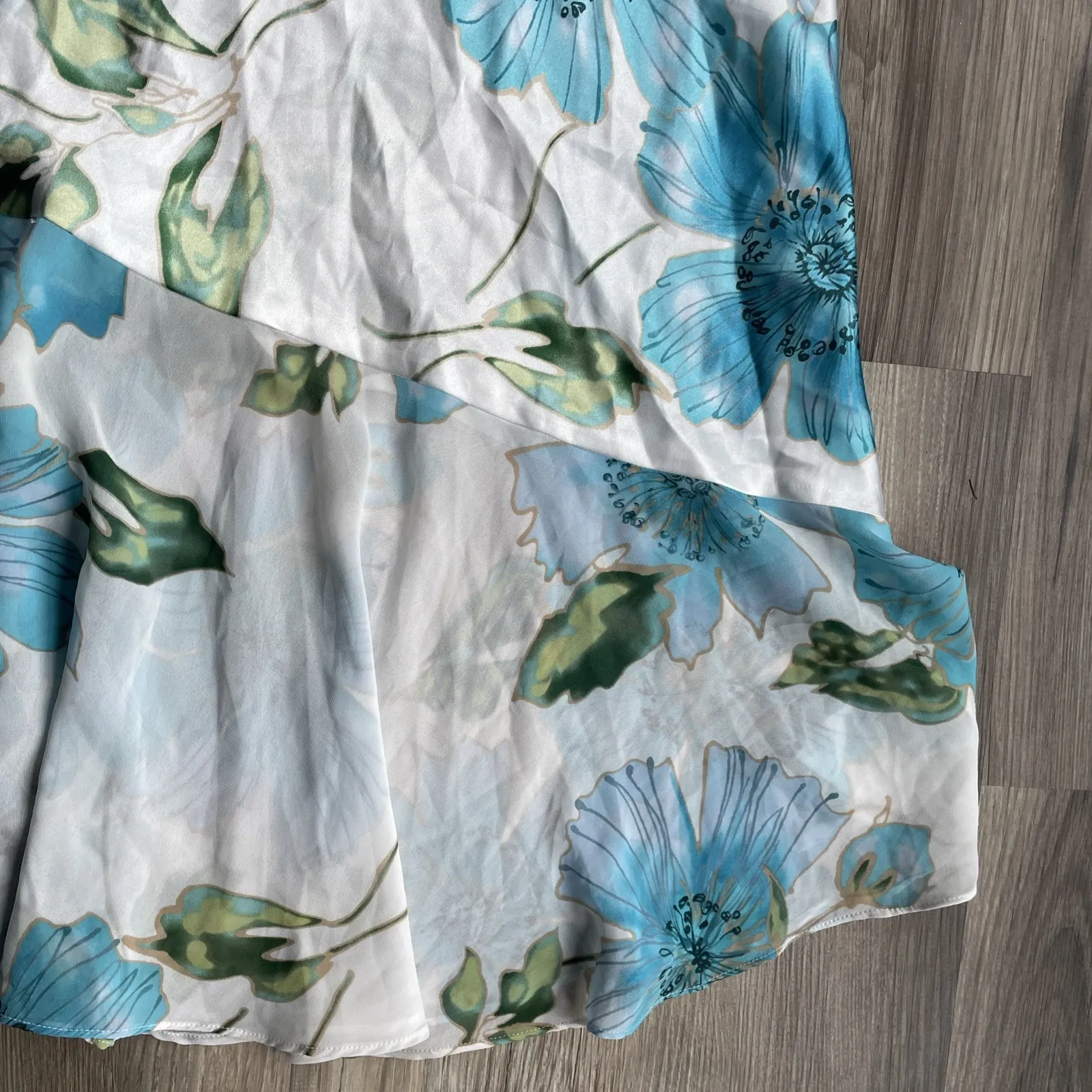 Vintage Y2K tropical breezy summer Slip dress hemline vivid Satin Chiffon Medium - Image 5