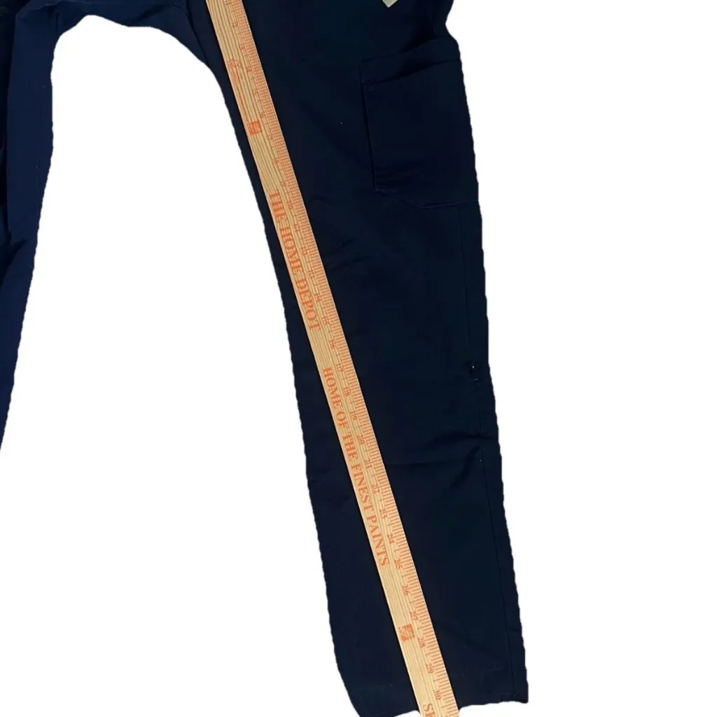 FIGS Technical Collection Scrub Pants Women’s M Navy Cargo Drawstring Zip Pocket - Image 6