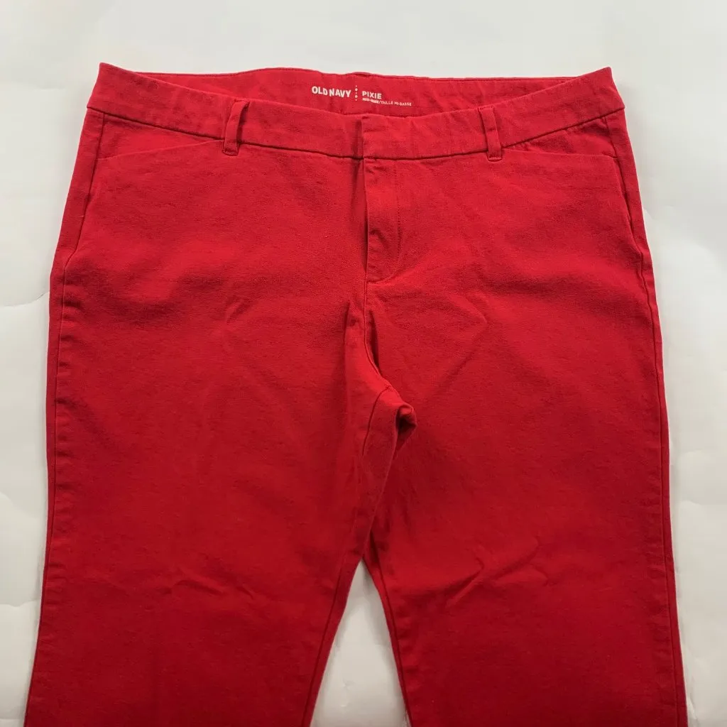 Old Navy Robbie Red Stretch Canvas Skinny Pixie Ankle Pant 16R - Image 2
