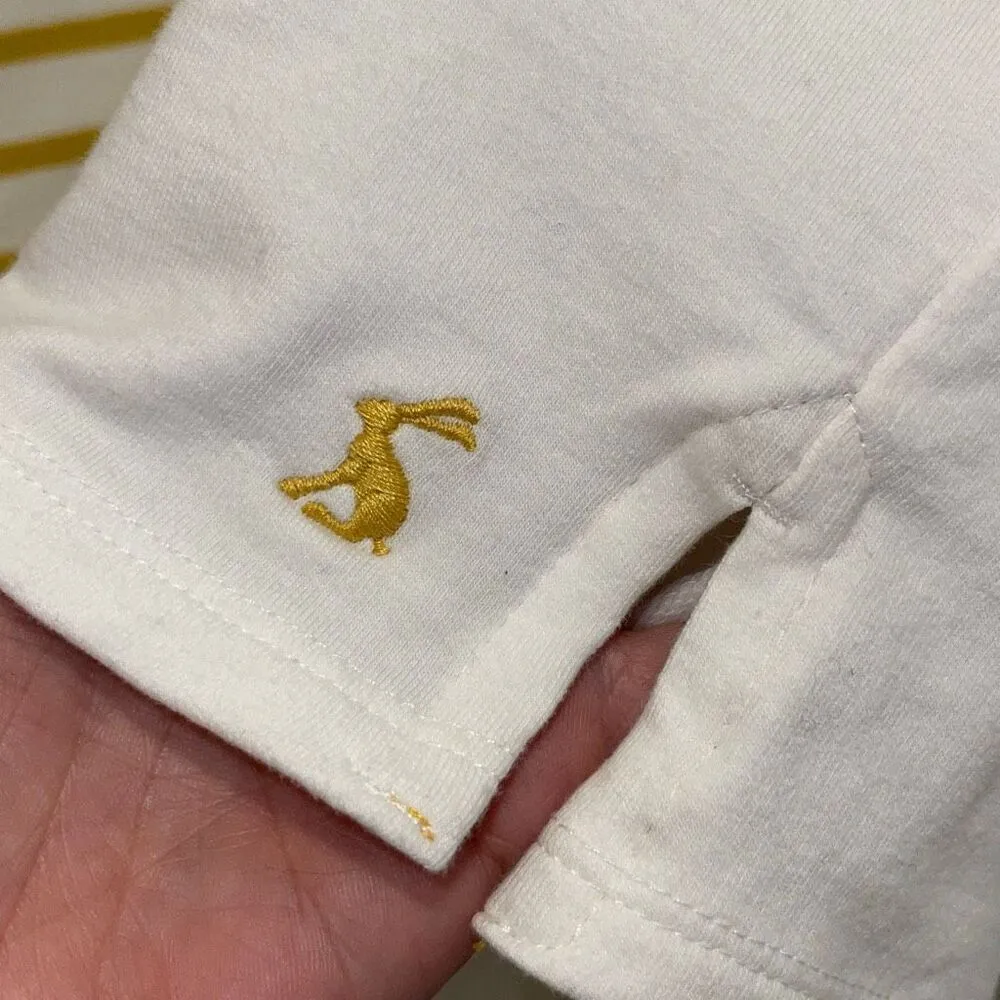 Joules Womens Striped Seacombe Button Shoulder Breton Top White Yellow Sz 20 NWT - Image 7