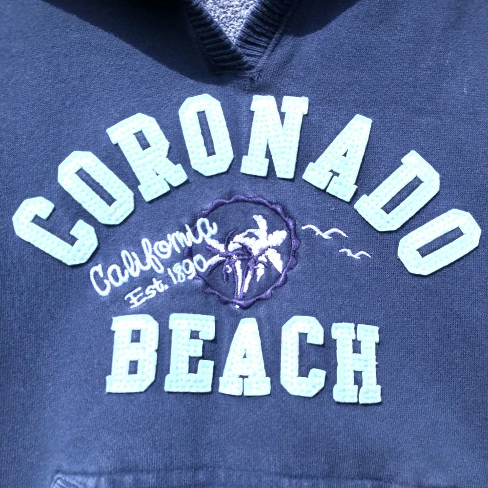 Vintage Coronado Beach California hoodie sweatshirt Blue Appliqué M Size M - Image 3