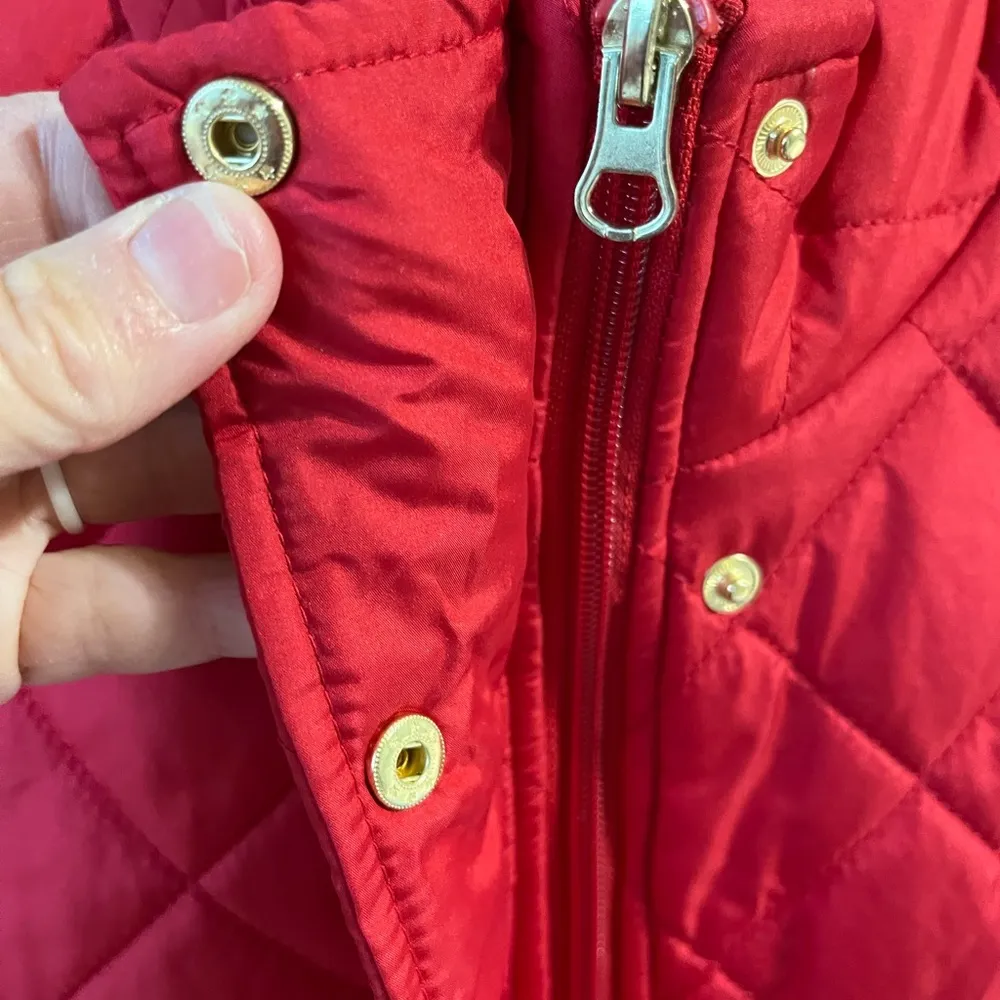 Red Jacket Vest Quilted Kim Rogers Snaps Zips Womens Small - Image 9