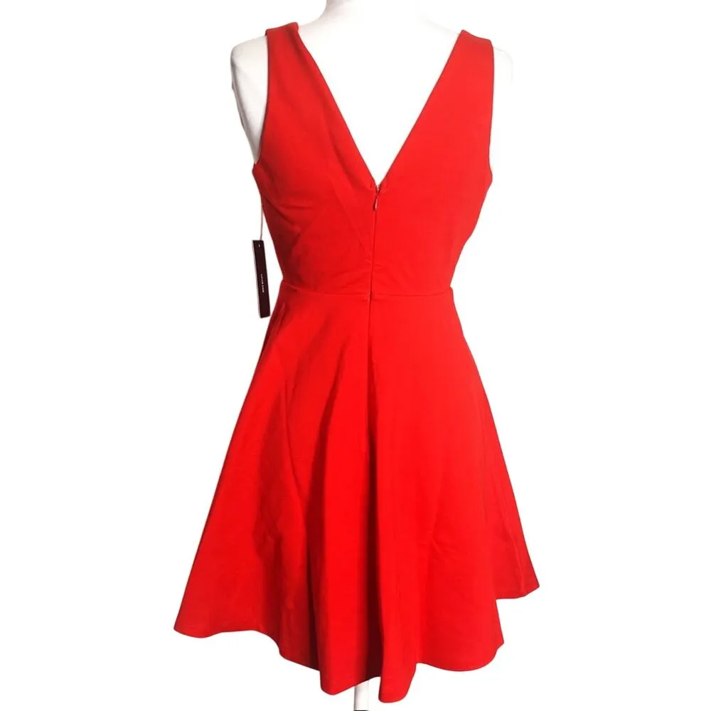 NWT Lulu’s fit and flare plunge dress red valentine - Image 3
