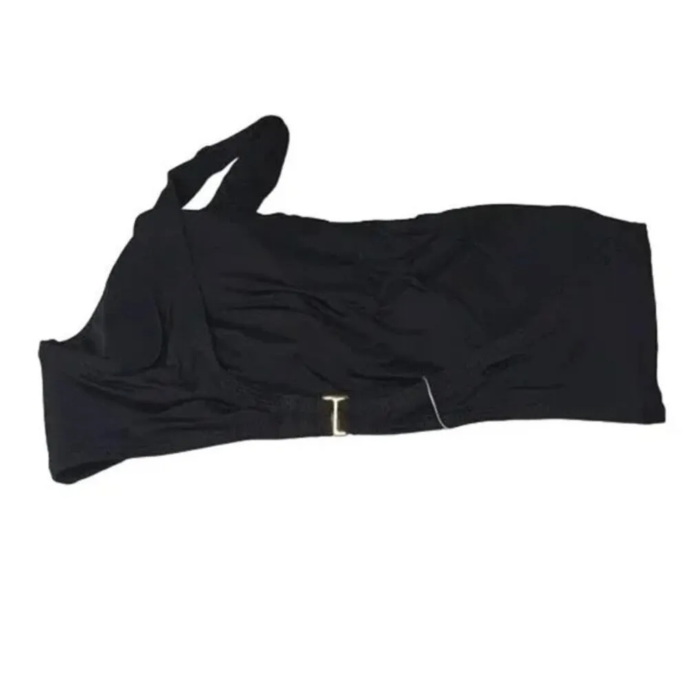 NWT Andie Wyndwood Asymmetrical One Shoulder Bikini Top Removable Cups M Black - Image 14