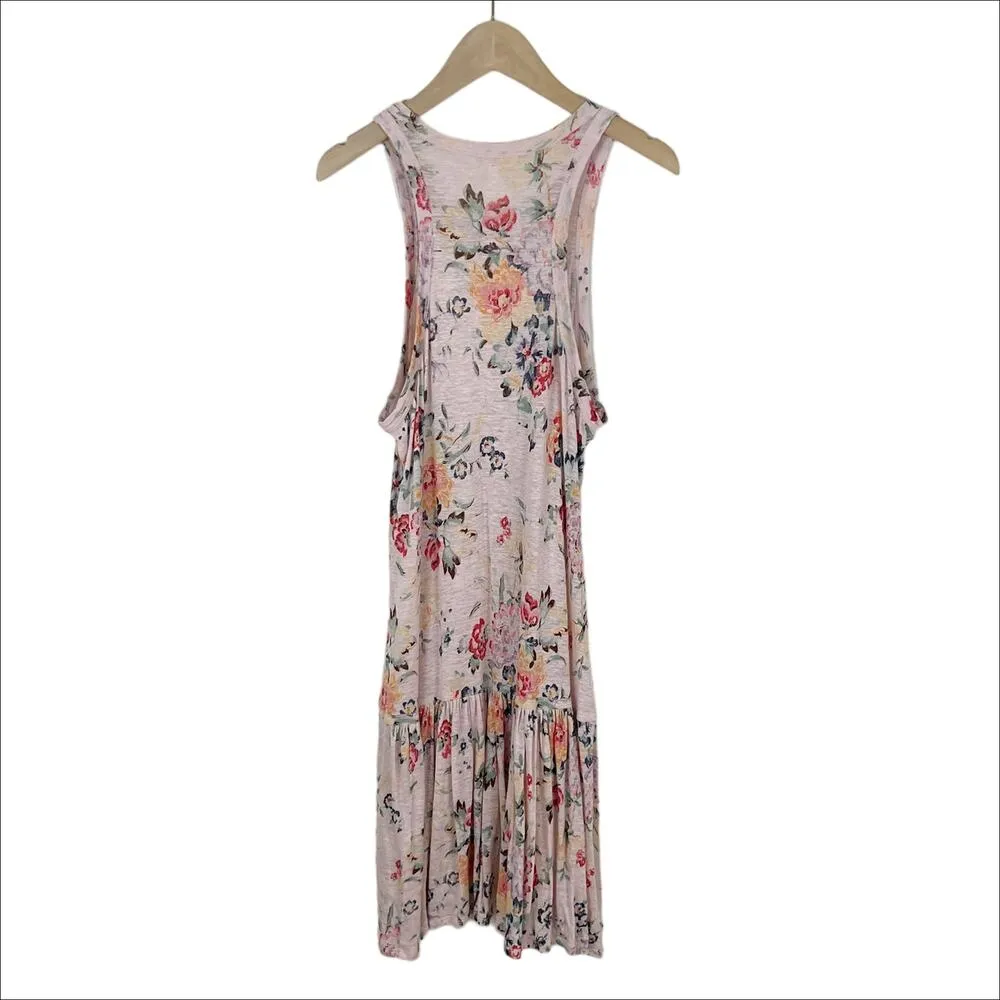 Rebecca Taylor Sleeveless Marlea Pink Floral Jersey Dress Size Medium - Image 3
