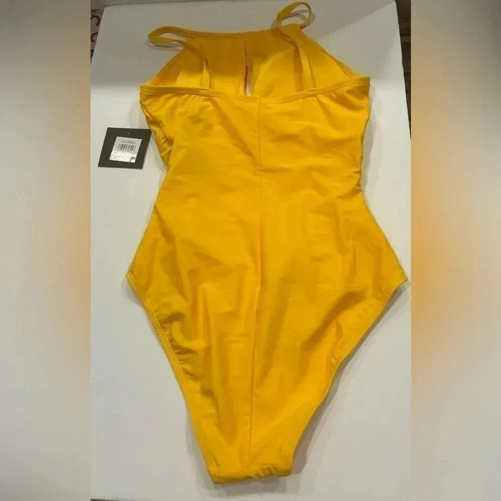 Ellen Tracy Women's Standard One-Piece Swimsuit Bathingsuit with Neck Cut-Out - Image 3