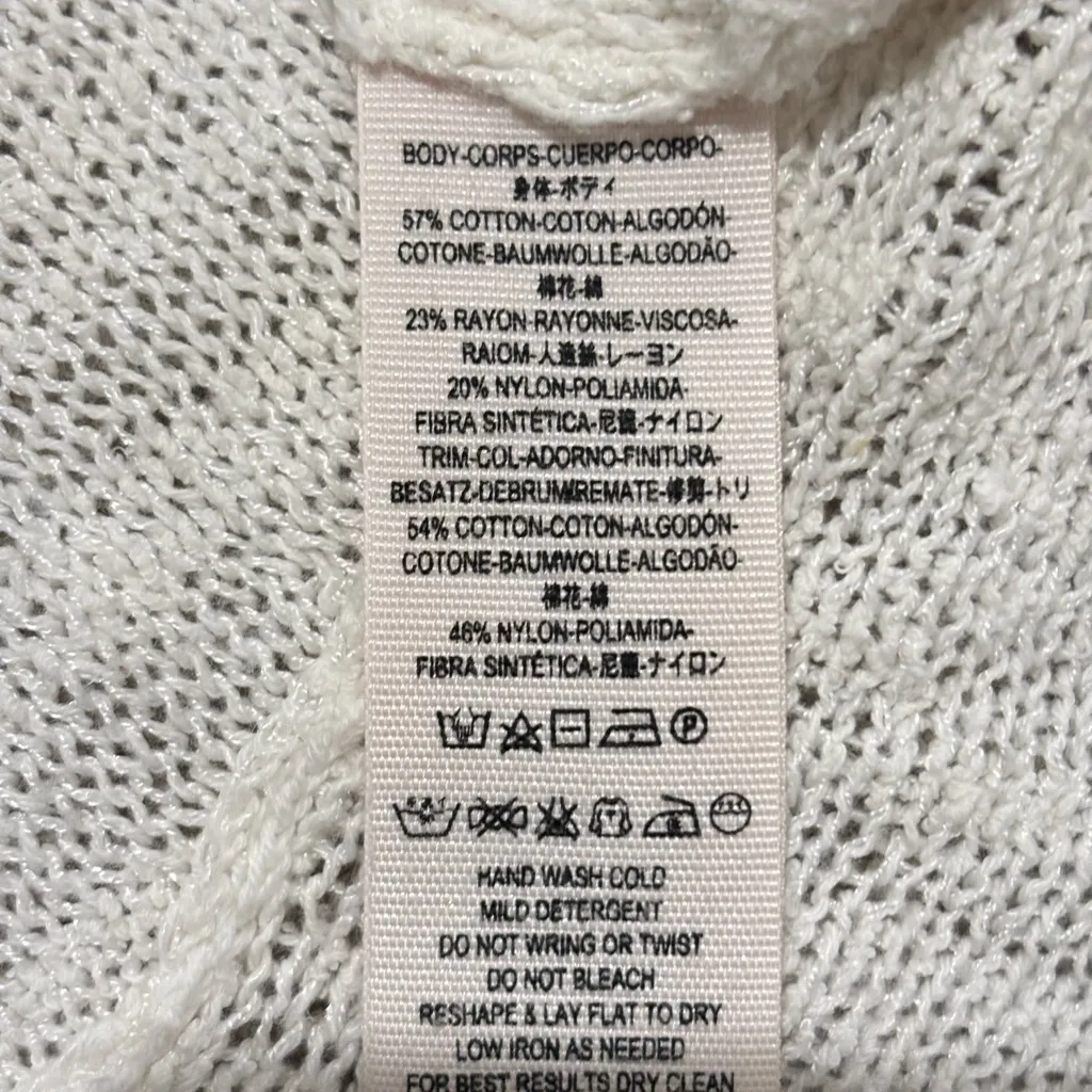 Lot of 2 FREE PEOPLE Cream Lace Light Sweater & Brown Ribbed Tank Rose Lace S/M - Image 6