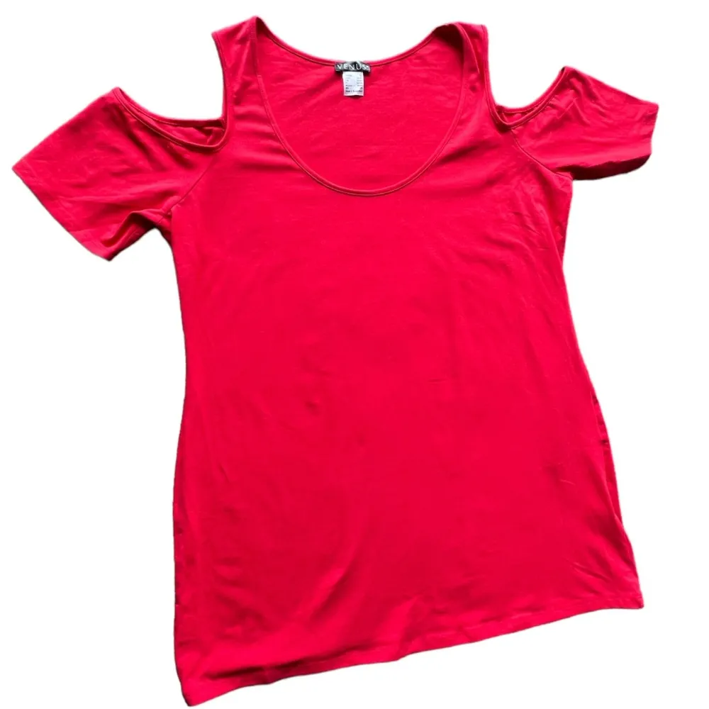 Red Cold Shoulder Top Venus short sleeve casual women size XL - Image 3