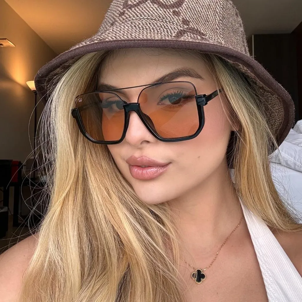 Unisex 2pcs Light Brown Leopard Brown Oversized Aviator Sunglasses for Square Tan - Image 7