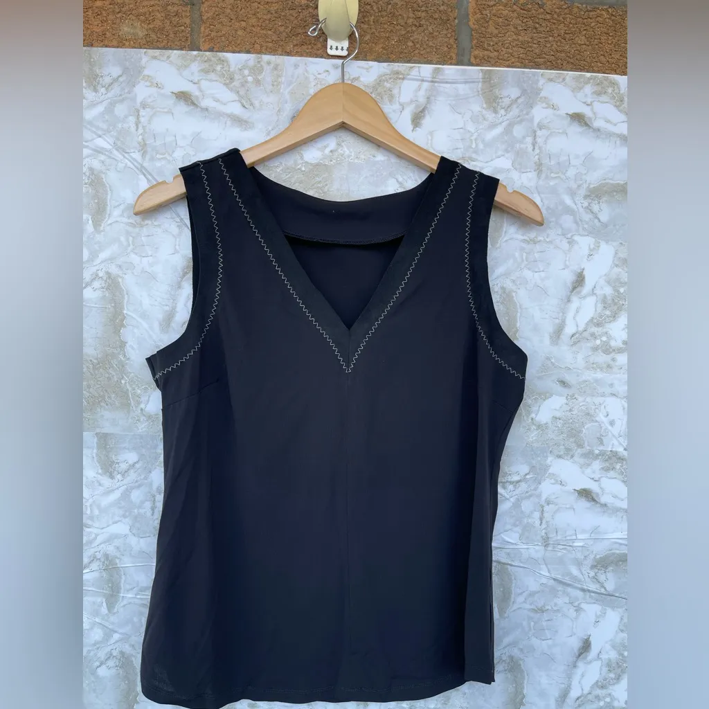 I by Iris Setlakwe Twinset, Contrast Stitch Trim size large Black - Image 10