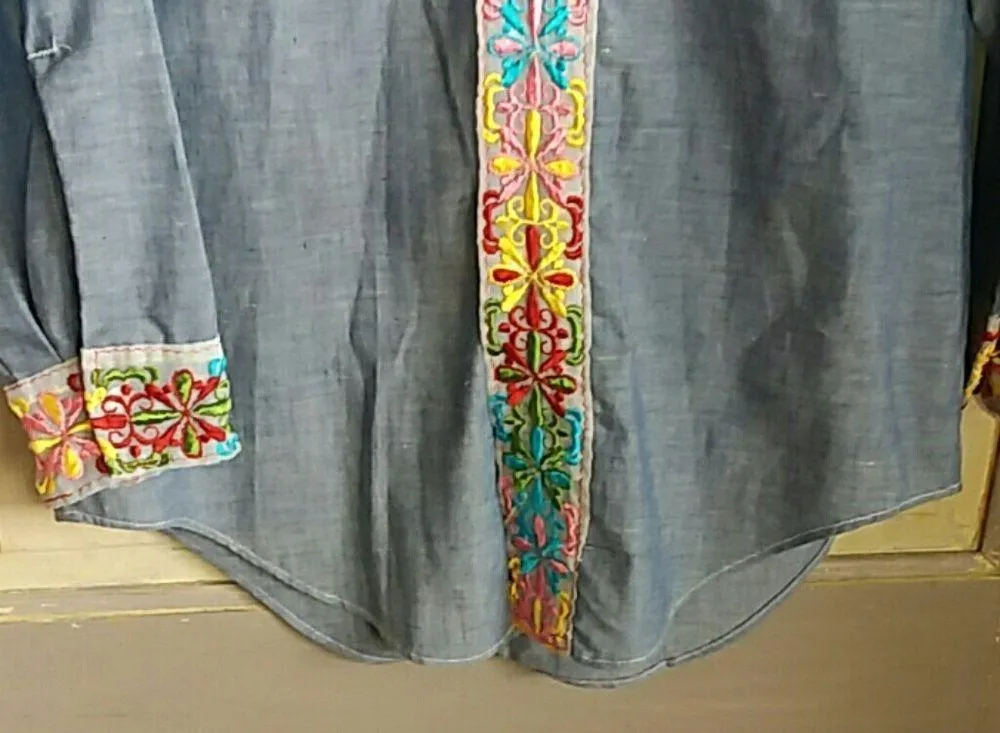 Vintage Big Mac JcPenny Shambray Shirt Embroidery - Image 4