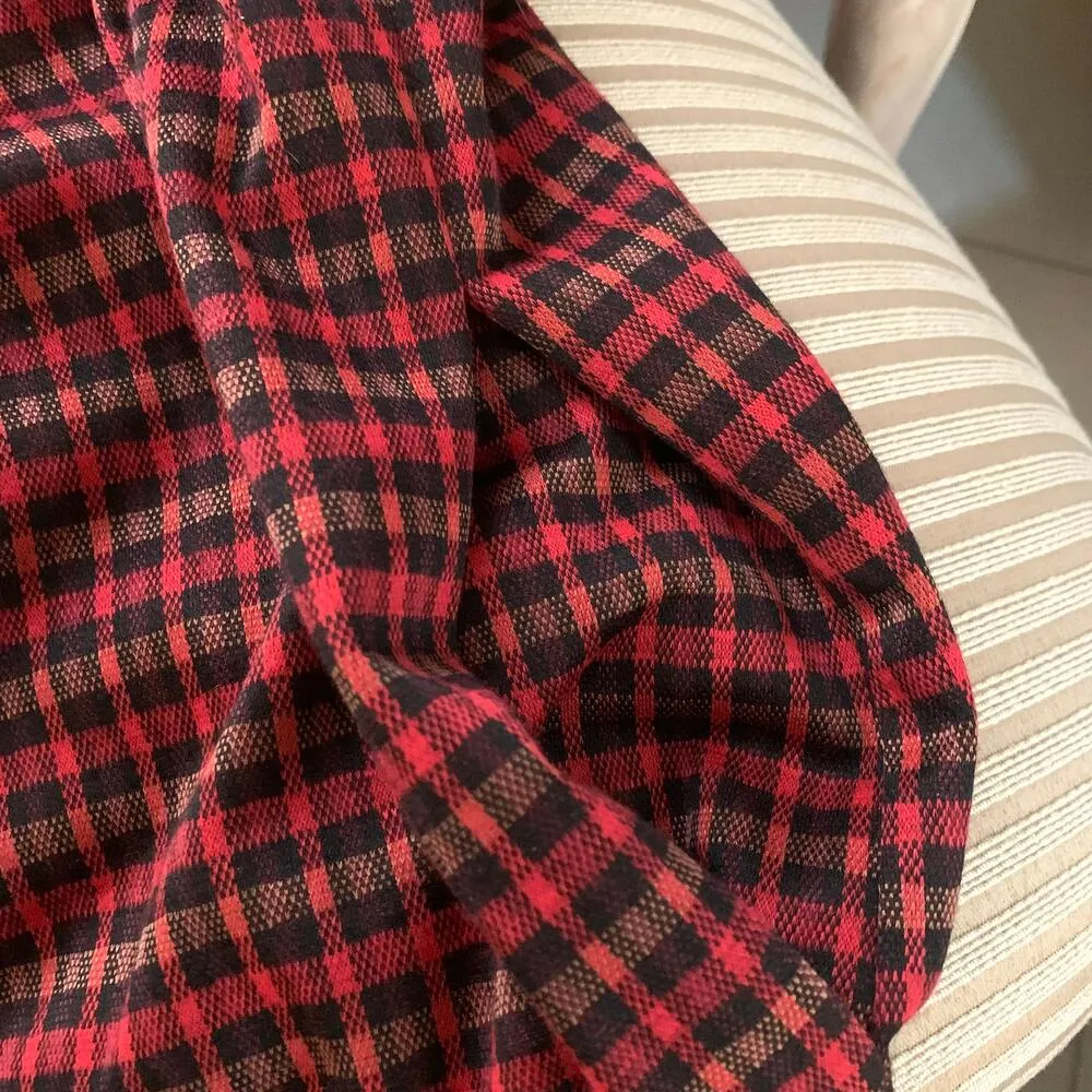 Hutch Square Neck Puff Sleeve Checker Plaid Mini Dress in Red Multi - Image 7