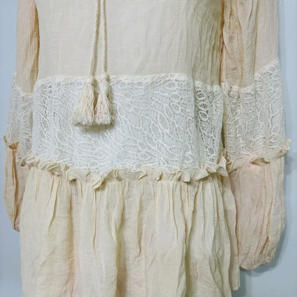 A’ Reve Coquette Cream Lace Blouse Size M White Size M - Image 6