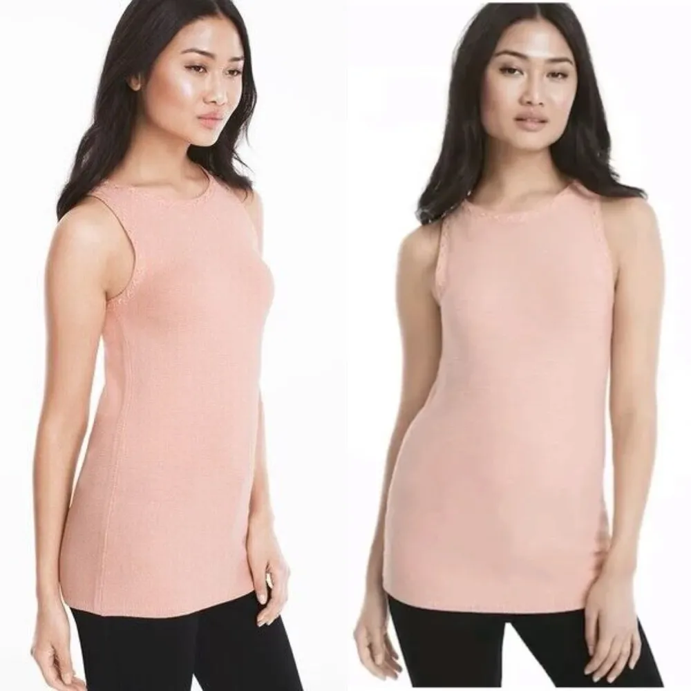 NEW White House Black Market Sweater Tank Tunic in Peach Smoothie Pink - Image 8