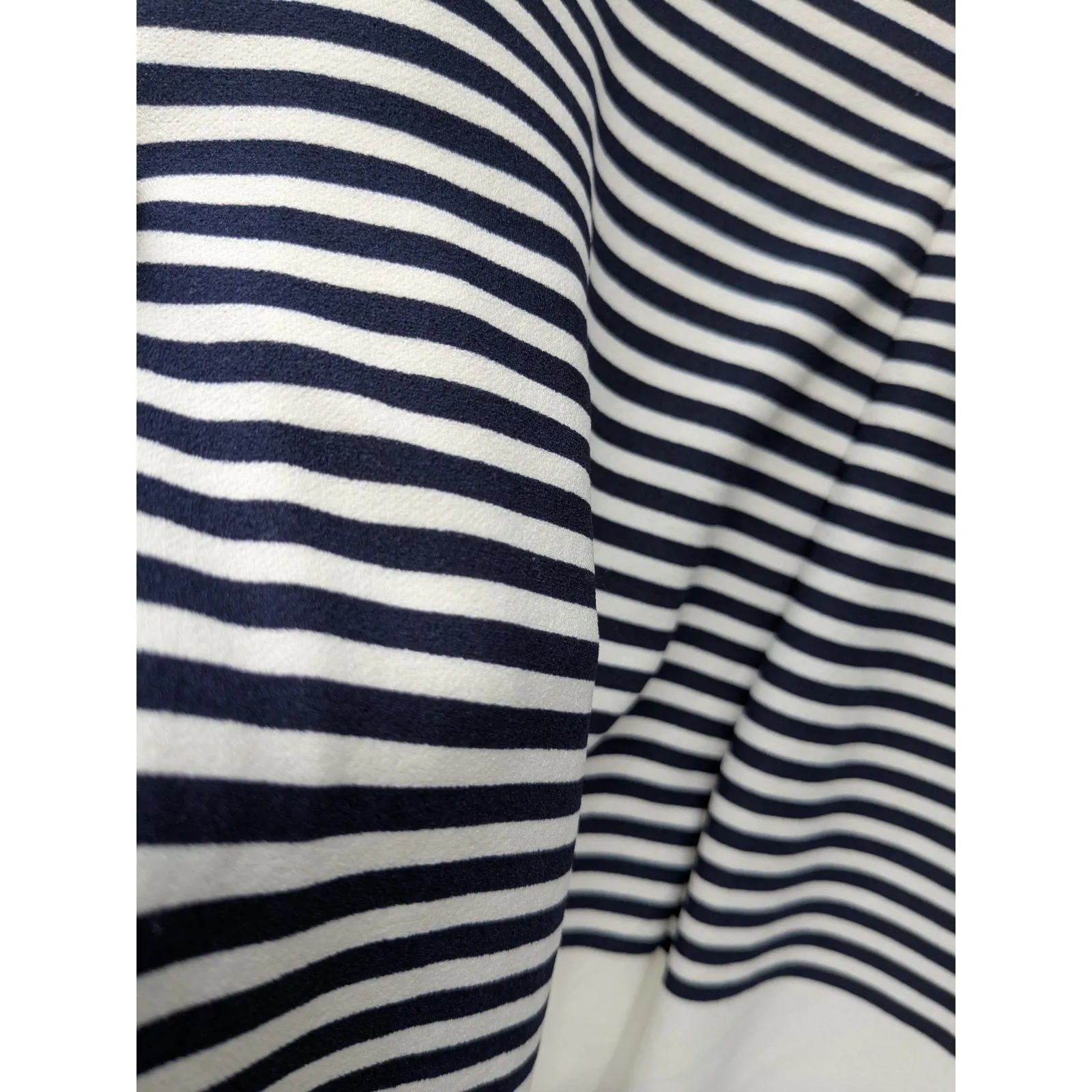 Eliza J Midi Dress Off the Shoulder Long Sleeve Bodycon Blue White Stripes Sz 4 - Image 15