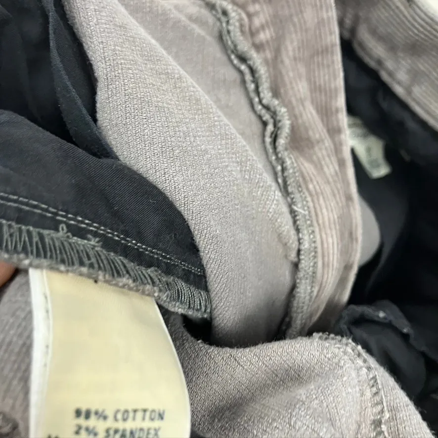 LLBean Original Fit Women Corduroy Pants 10 Petite Grey Pleated Front Casual Gray - Image 10