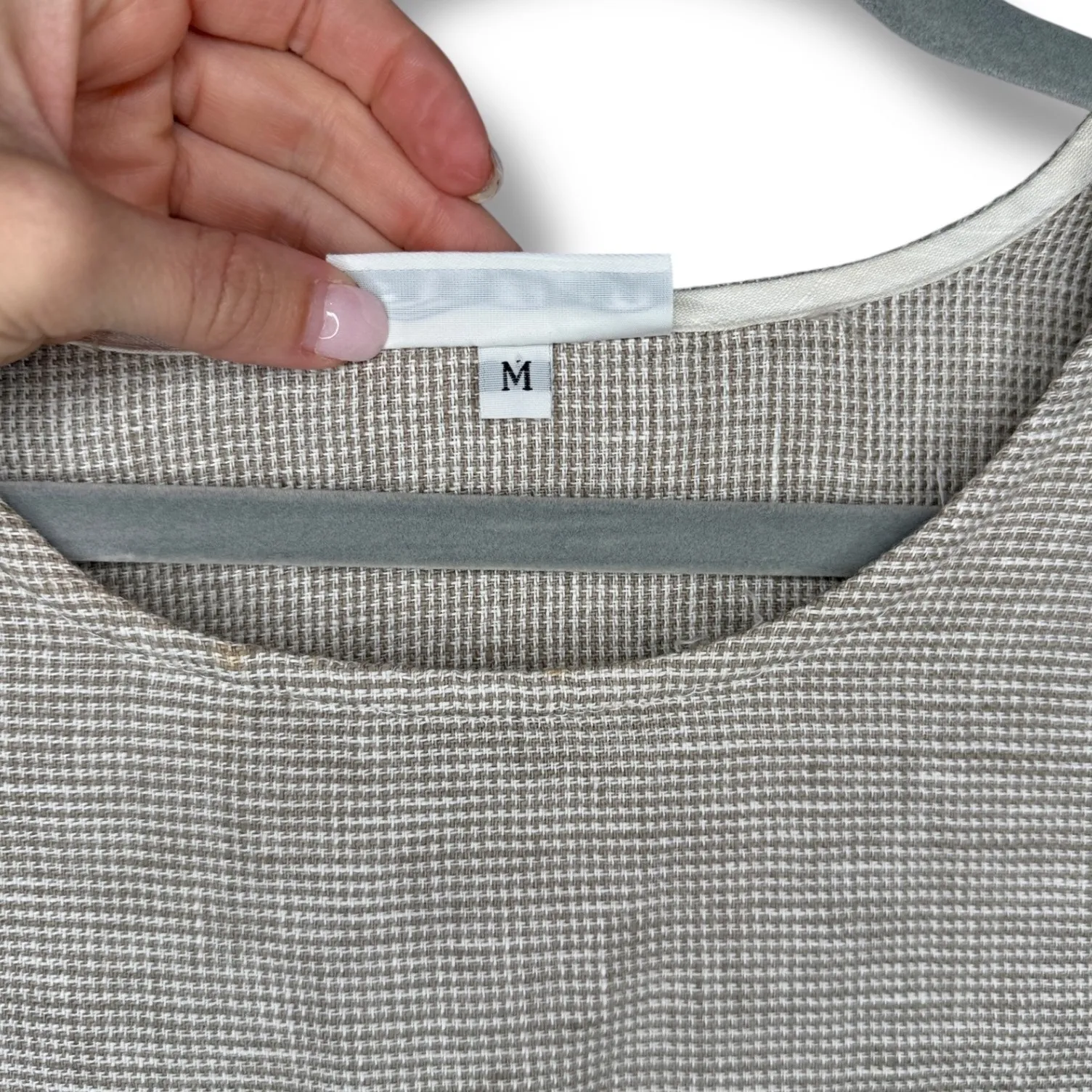 Bryn‎ Walker Women's Beige Linen Blend Short Sleeve Pocket Dress Medium - Image 4