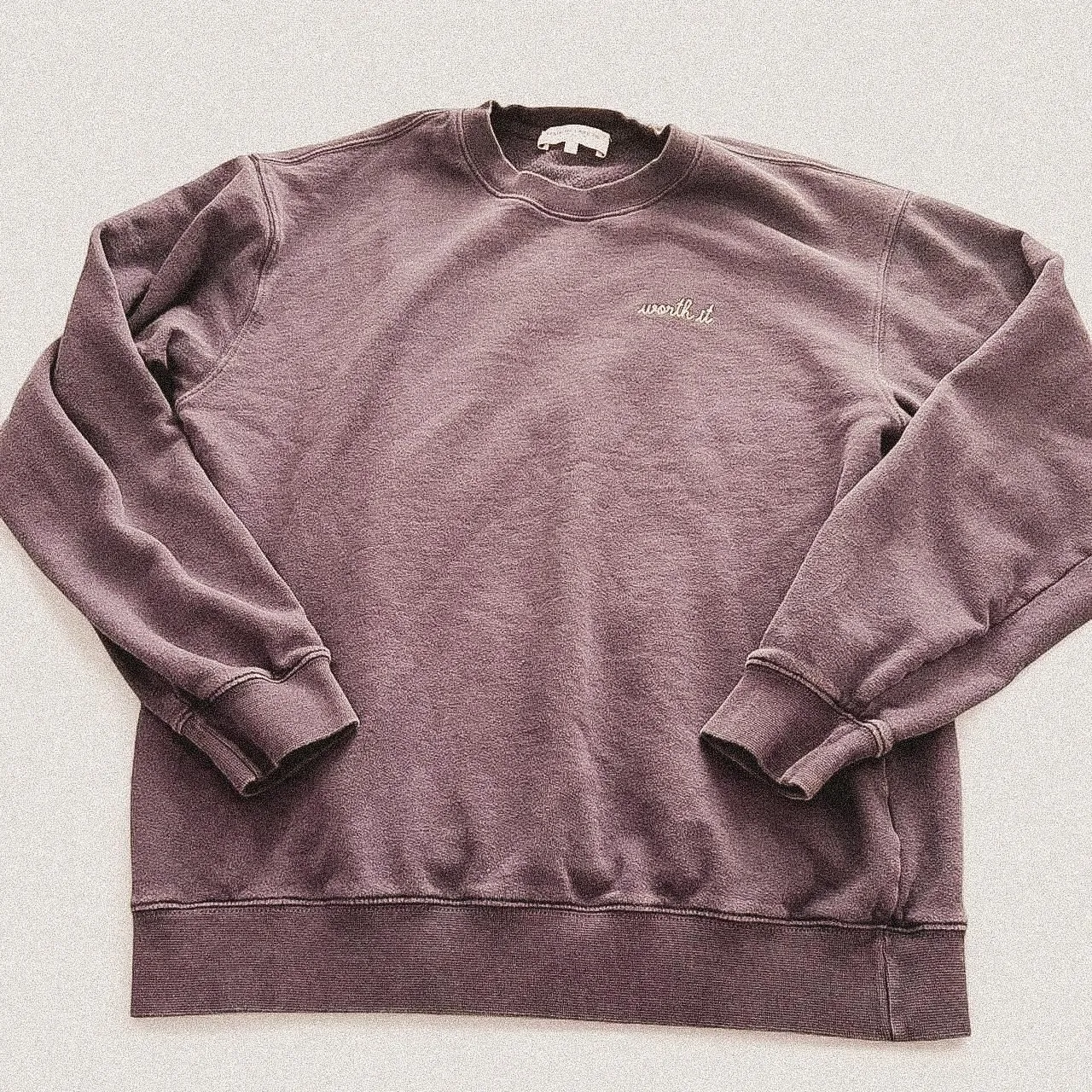 Maison Labiche Blue “Worth It” Crewneck | French Minimalist / Soft Grunge Luxe S - Image 1