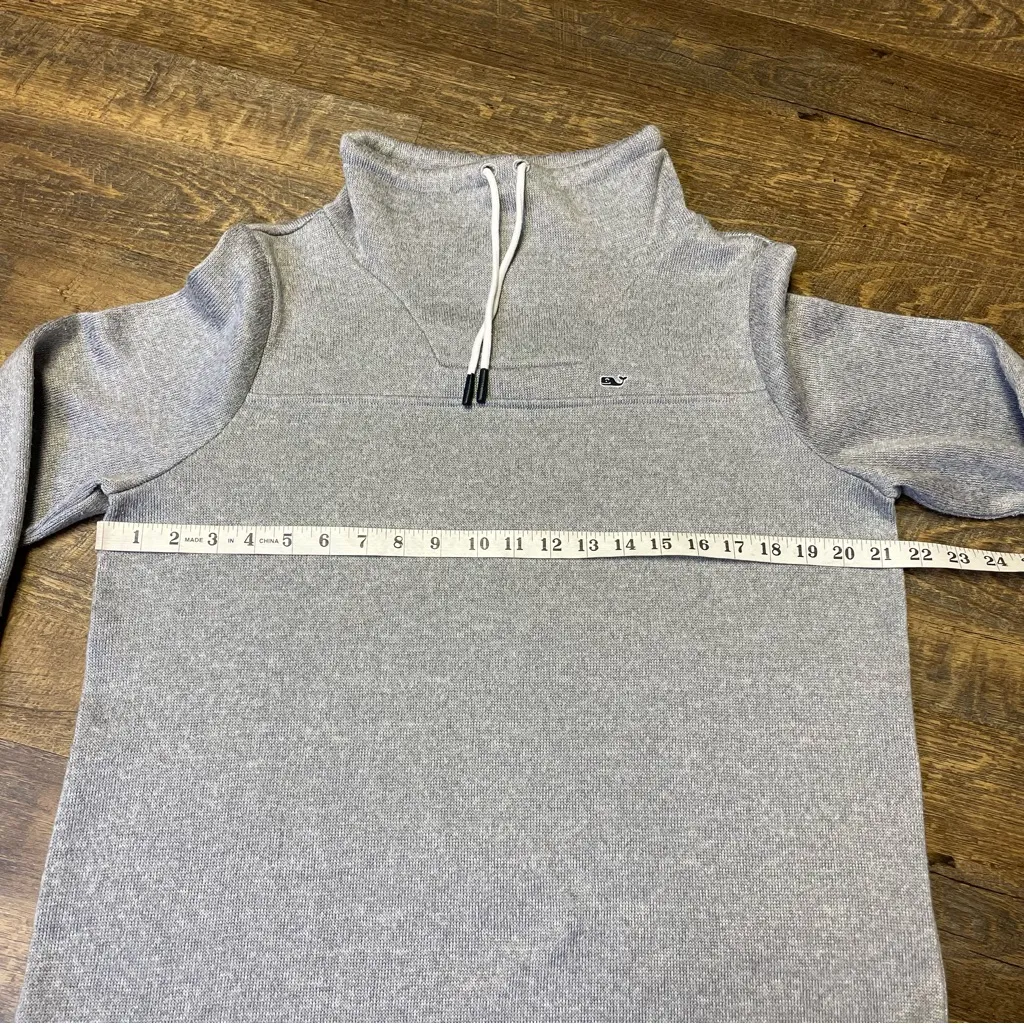 Vineyard Vines  Womens Medium Gray Mock Cowl Neck Pullover Fleece Sweatshirt - Image 3