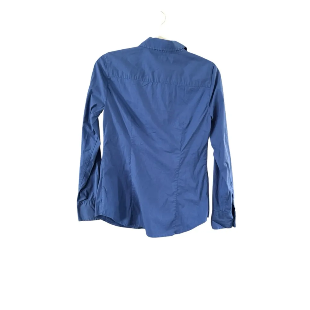 J.Crew Blue Button Down Shirt White Buttons Size Small - Image 7