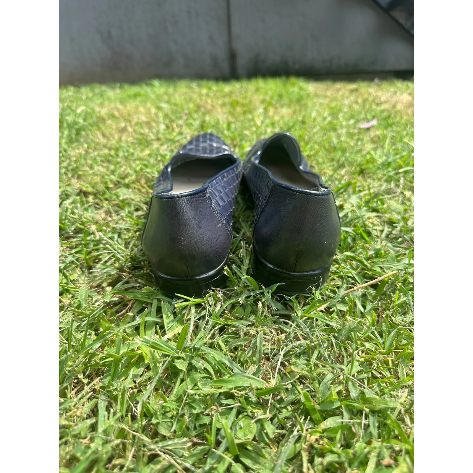 Trotters Woven‎ Leather Slip On Loafers Women's 9.5 Comfort Walking Shoes Blue - Image 5