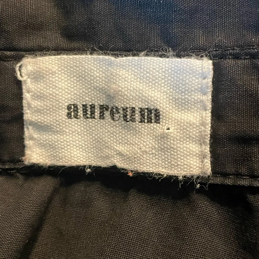 Aureum Black poplin ruffle shirt dress button down size medium - Image 7