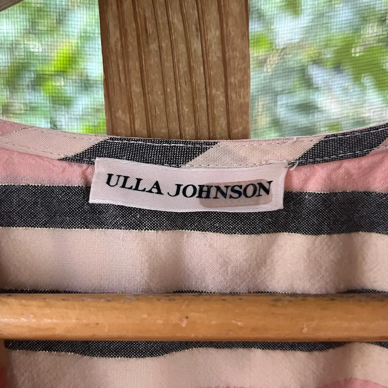 Ulla Johnson Women's Amba Pink Striped Cotton Top In Rosewood Size 6 - Image 5