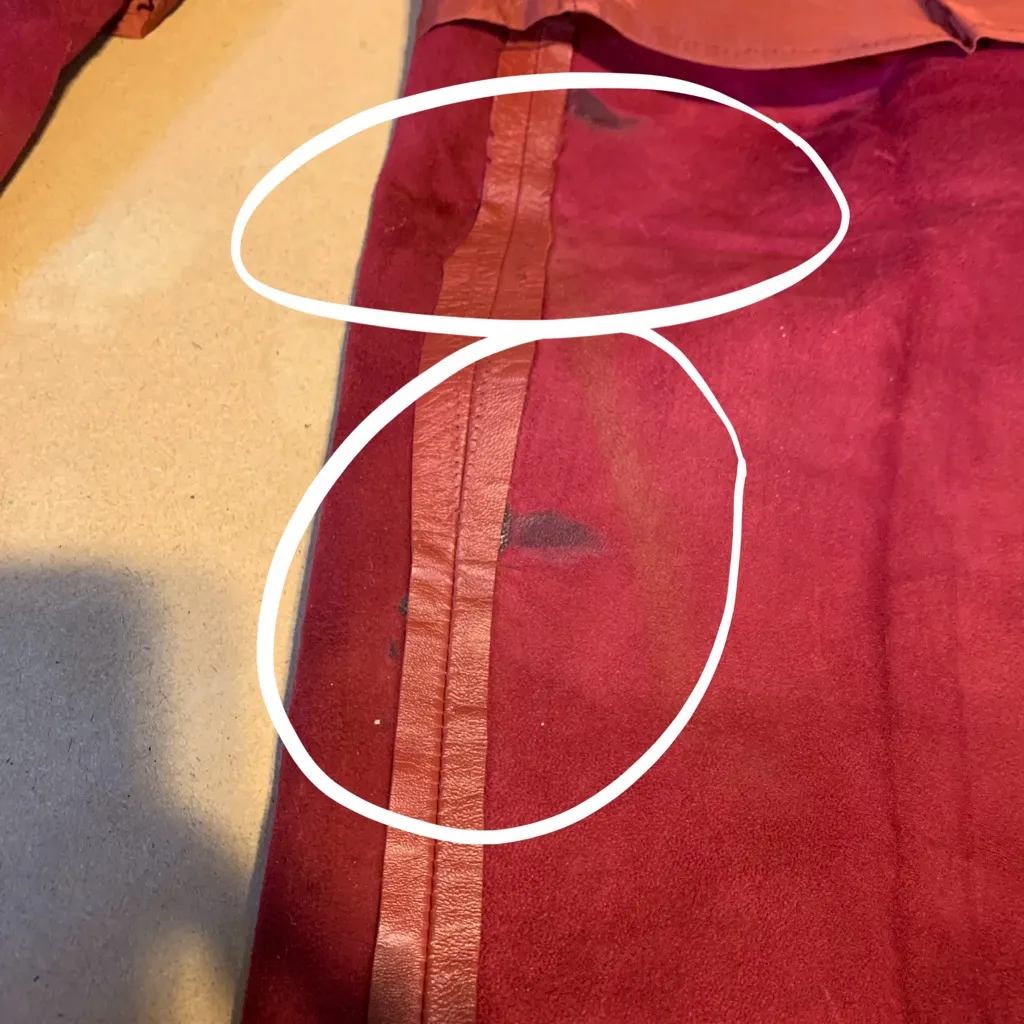 VINTAGE 1980'S REDDISH BROWN LEATHER STRAIGHT LEG PLEATED TROUSERS (XS) Red - Image 10