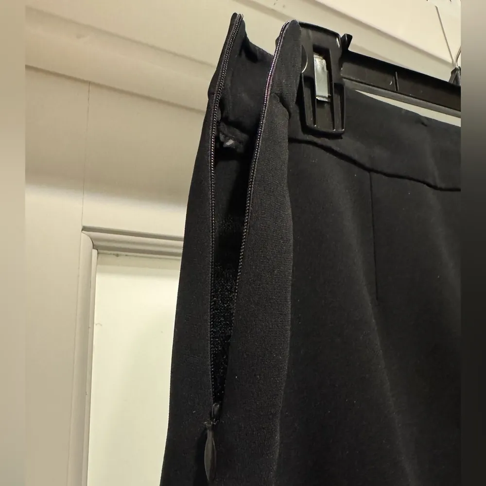 Louben Black Wide Leg Dress Pants Size 8 | Side Zip Tailored Work Trousers - Image 7