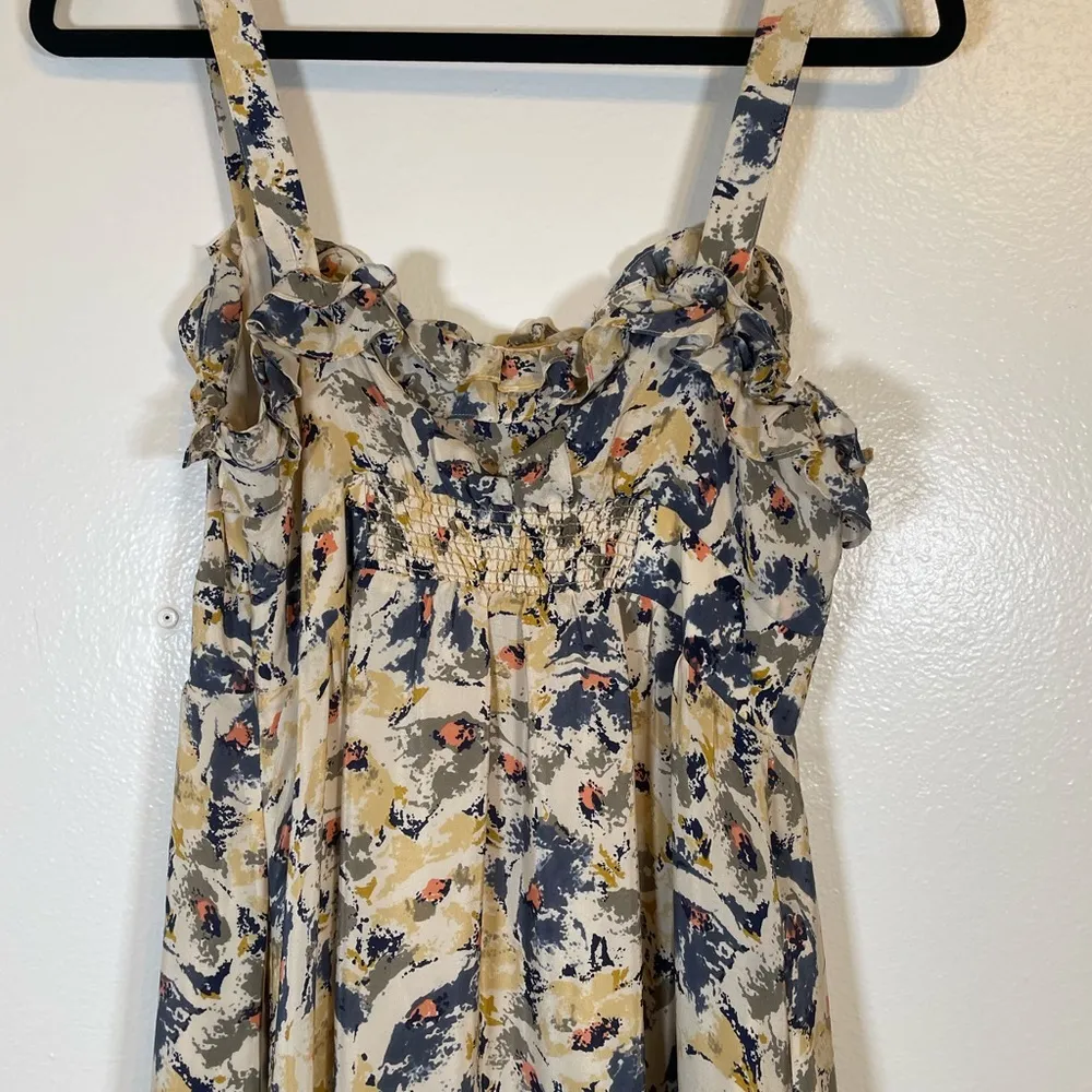 Moulinette Soeurs For Anthropologie Hydrangea Petals Maxi Floral Silk Dress Sz 6 - Image 8