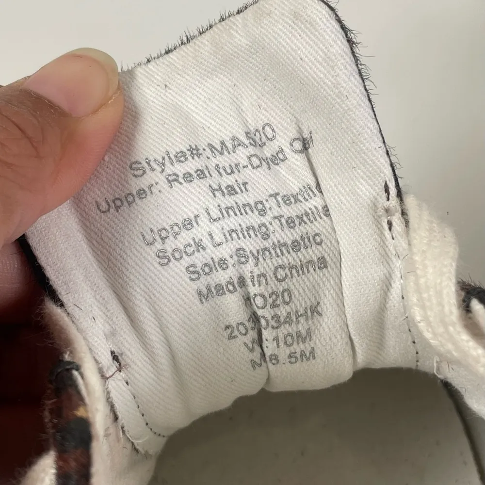 Madewell Sidewalk Low-Top Sneakers Painted Leopard Colorblock Calf Hair Size 10 - Image 11