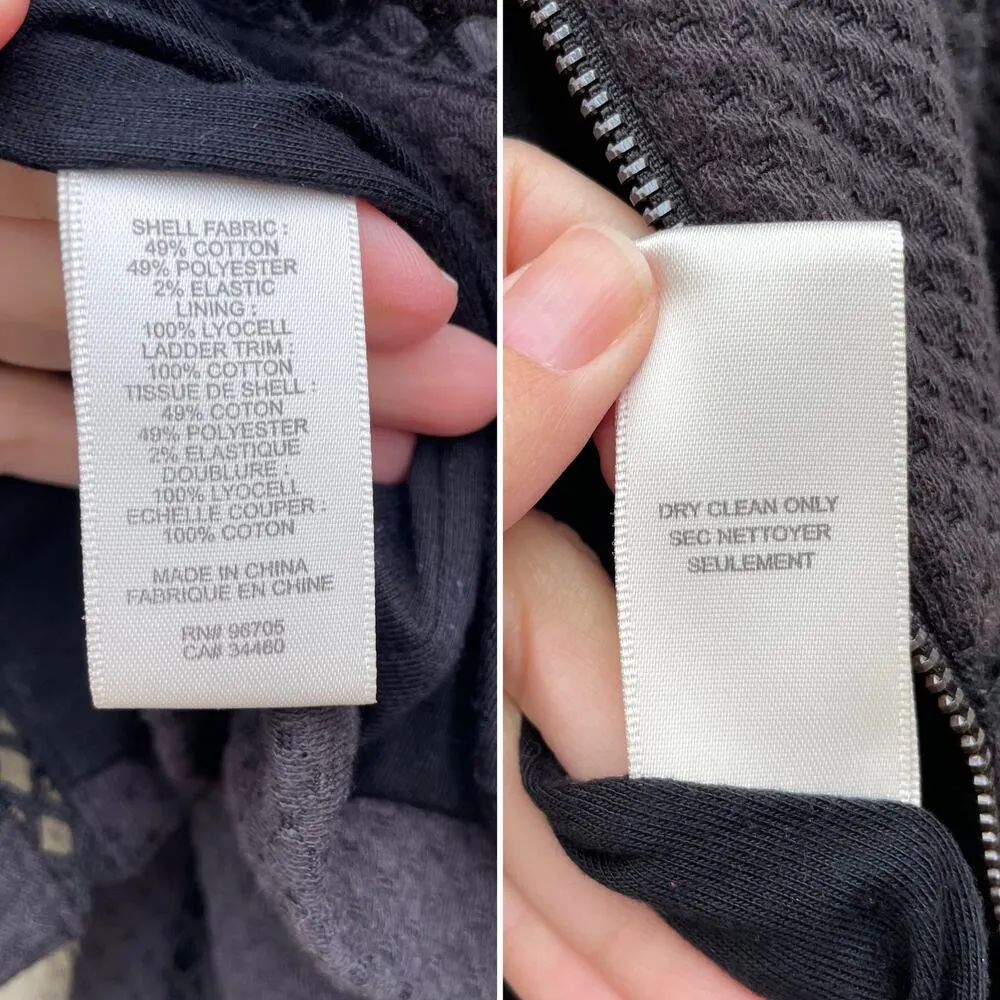 Rebecca Taylor Charcoal Black Peplum Jacket 6 Perforated Ladder Trim - Image 5