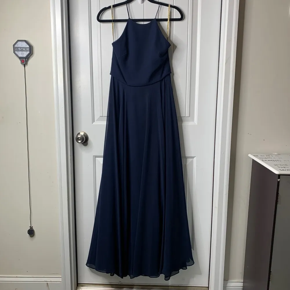 Jenni Yoo BHLDN Navy Maxi Dress Halter Bridesmaid Formal size‎ 4 wedding guest - Image 2