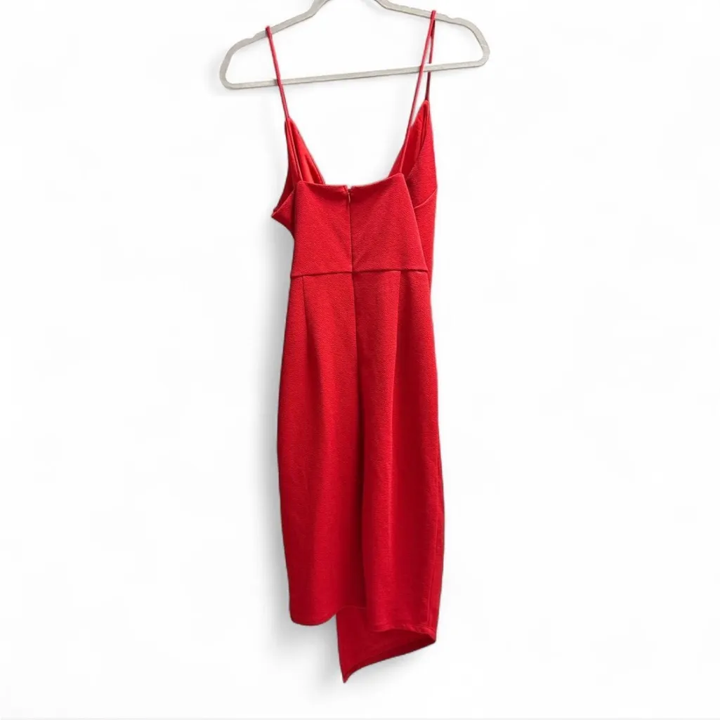 Lulu's Vibrant Red Asymmetrical Dress - Image 4