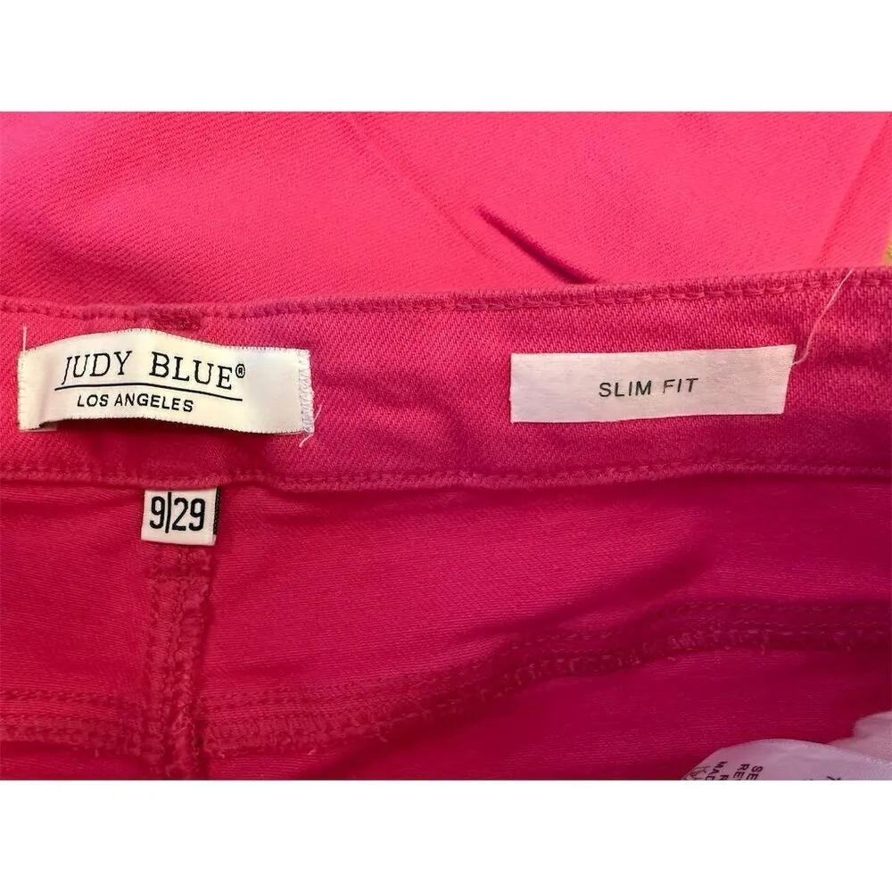 Judy Blue Women's Daphne High Rise Slim Fit Hot Pink Jeans Size 29 JB88456 - Image 7