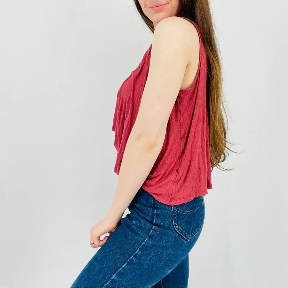 Free People Bullseye Twist Tank Top Rosy Red Size XS - Image 6