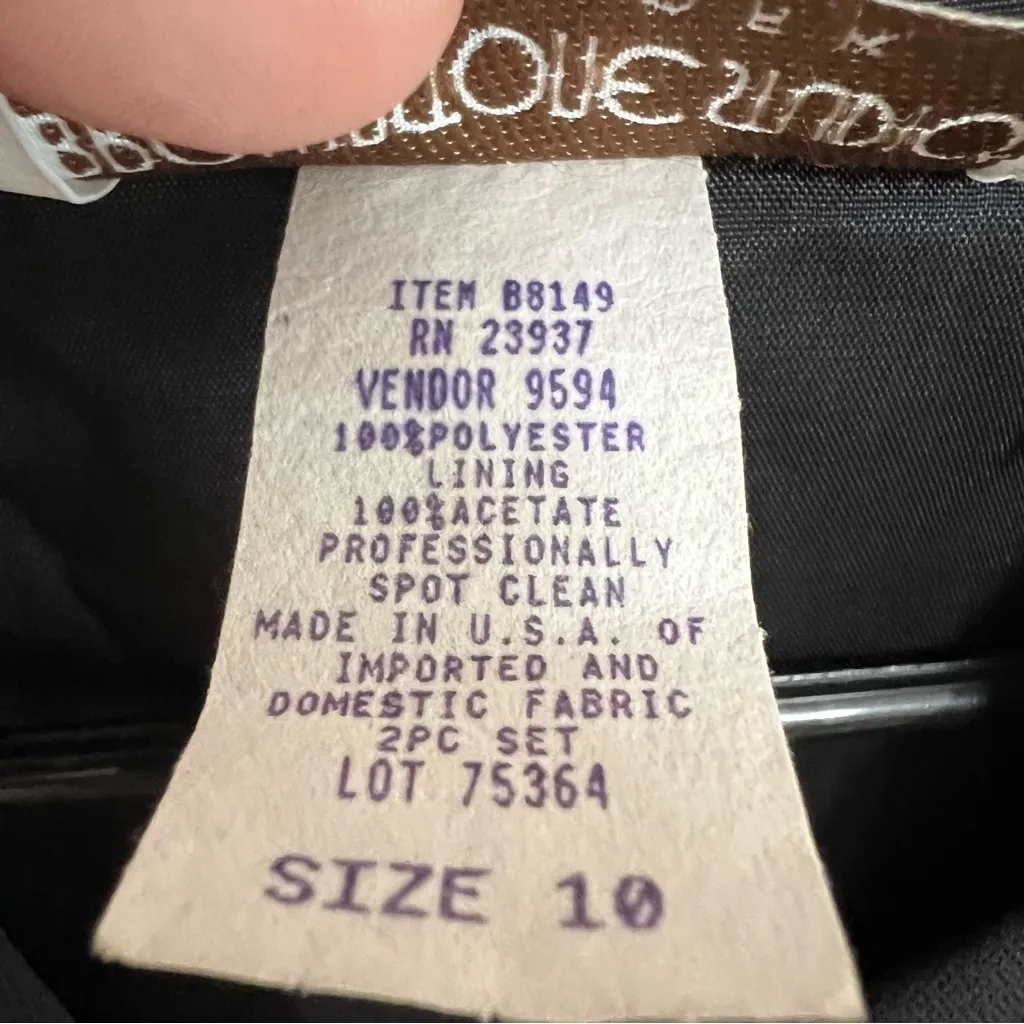 VTG 90s Y2K Brownstone Studio Beaded Vest Women Sz 10 Black Scalloped Whimsygoth - Image 5