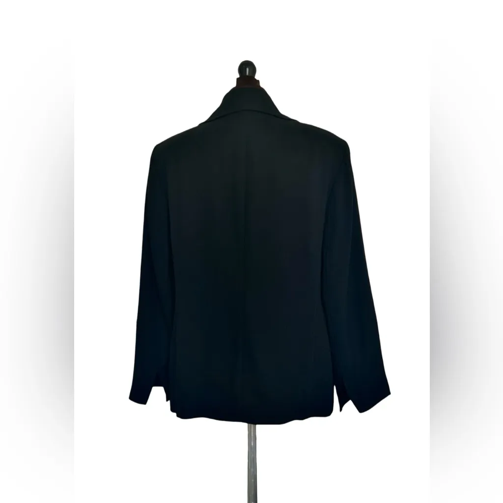 Doncaster Signature Vintage Black Wool Blazer Jacket Minimalist Plus size 14W - Image 3